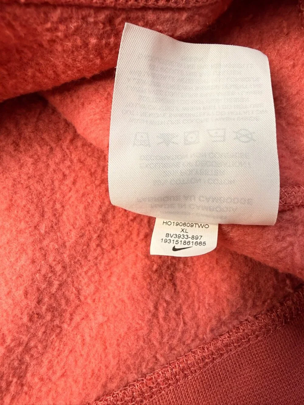 Nike Sportswear Swoosh Fleece Crew Sweatshirt Women's XL Pink Coral
